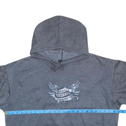 Mens UK Size L Orange County Choppers Grey Pullover Hoodie