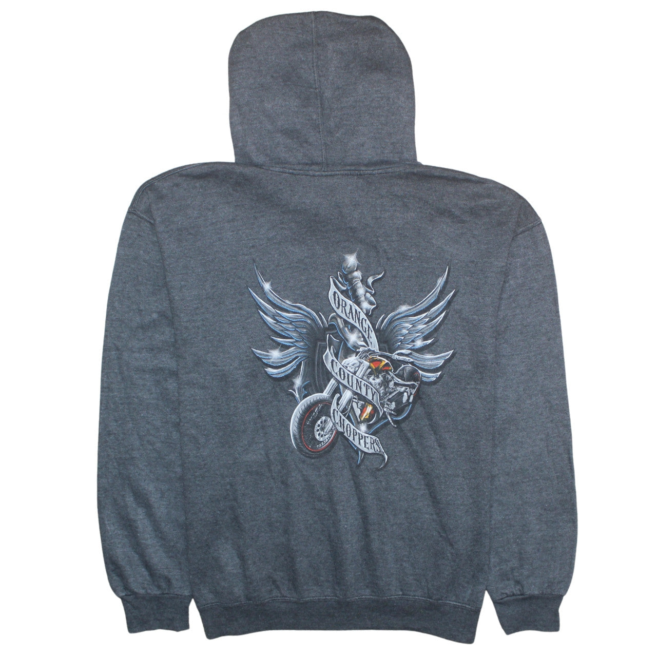Mens UK Size L Orange County Choppers Grey Pullover Hoodie