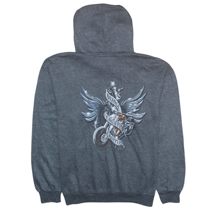 Mens UK Size L Orange County Choppers Grey Pullover Hoodie