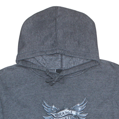 Mens UK Size L Orange County Choppers Grey Pullover Hoodie