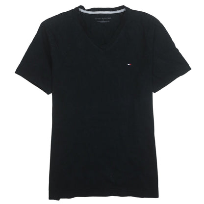 Tommy Hilfiger Men's Black V-Neck Short Sleeve Cotton T-Shirt M