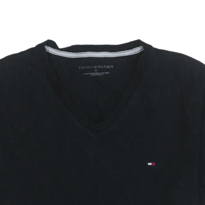 Tommy Hilfiger Men's Black V-Neck Short Sleeve Cotton T-Shirt M