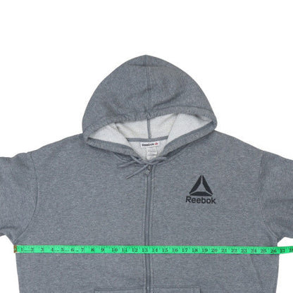 Mens UK Size 2XL Reebok Grey Full Zip Hoodie