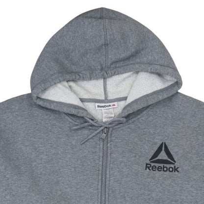 Mens UK Size 2XL Reebok Grey Full Zip Hoodie