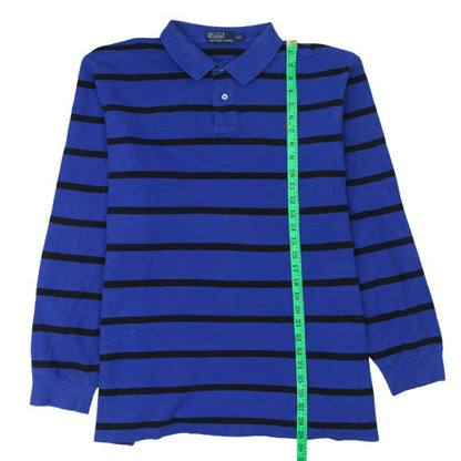 Ralph Lauren Men's Blue Striped Long Sleeve Polo Shirt 2XL