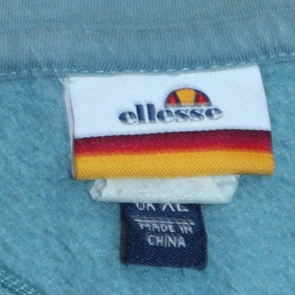 Mens UK Size XL ellesse Blue 1/2 Zip Hoodie