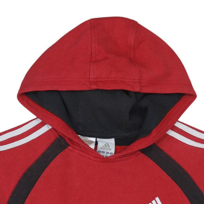 Adidas Boys Red Pullover Hoodie 9-10 Years Cotton Blend Classic Fit