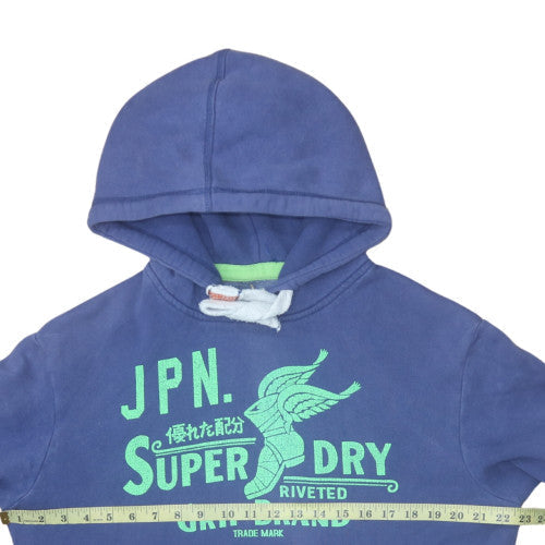 Mens UK Size M Superdry Blue Pullover Hoodie