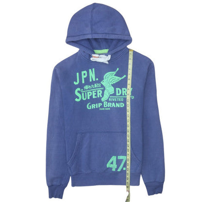 Mens UK Size M Superdry Blue Pullover Hoodie
