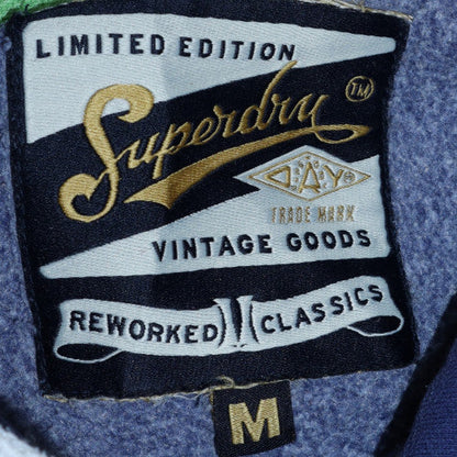 Mens UK Size M Superdry Blue Pullover Hoodie