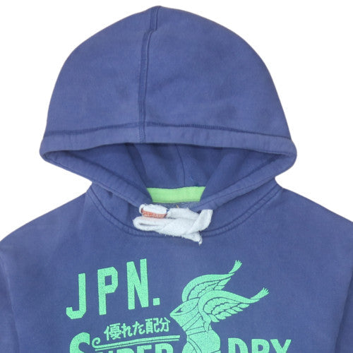 Mens UK Size M Superdry Blue Pullover Hoodie