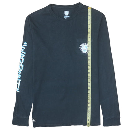 Quiksilver Men’s Black Long Sleeve Graphic Pocket T-Shirt Size S