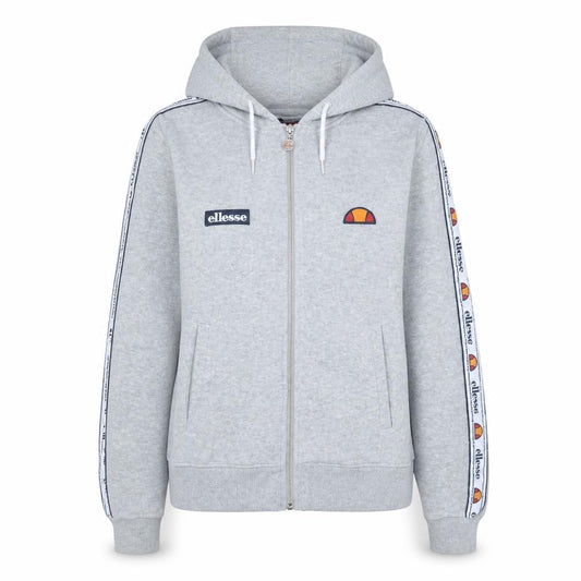 Front view of Ellesse women’s grey full zip hoodie uk 10 cotton blend