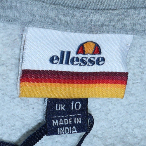 Womens UK Size 10 ellesse Grey Full Zip Hoodie
