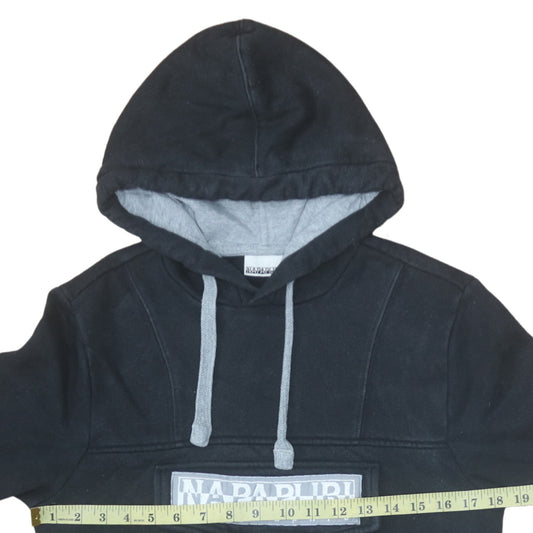 Mens UK Size M Napapijri Black Pullover Hoodie