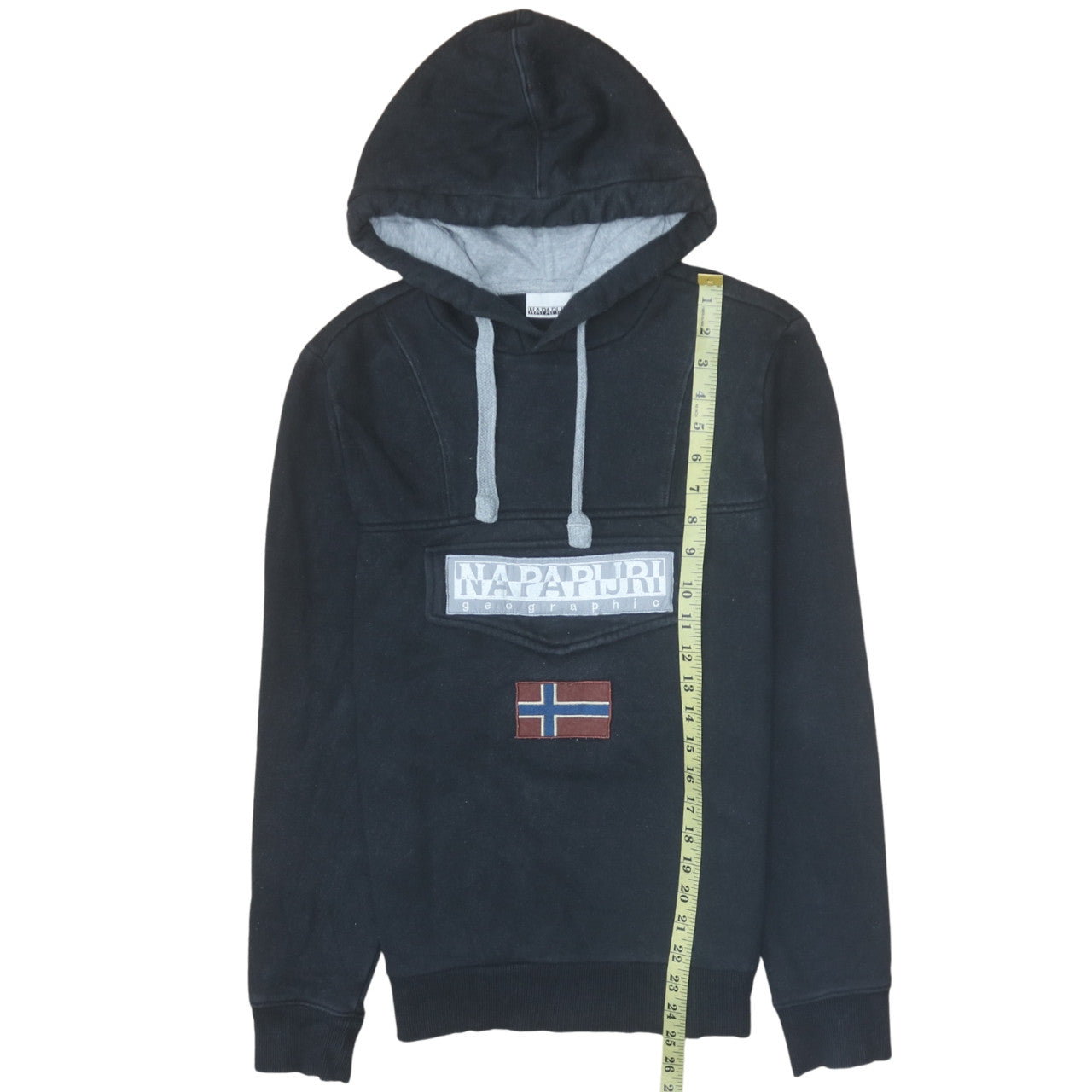 Mens UK Size M Napapijri Black Pullover Hoodie