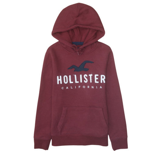 Mens UK Size XS Hollister Red Pullover Hoodie
