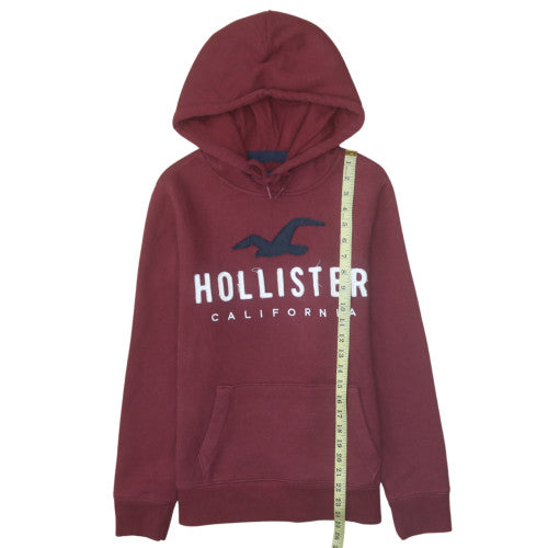 Mens UK Size XS Hollister Red Pullover Hoodie