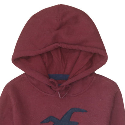 Mens UK Size XS Hollister Red Pullover Hoodie