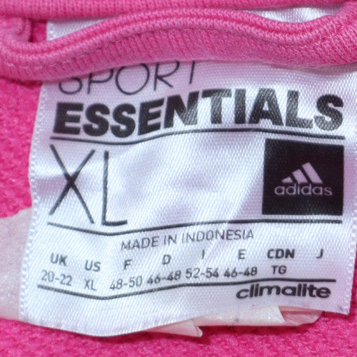 Womens UK Size XL adidas Pink Full Zip Hoodie