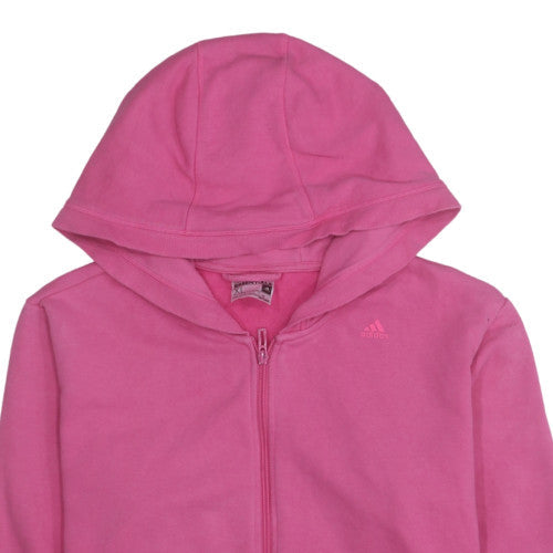 Womens UK Size XL adidas Pink Full Zip Hoodie