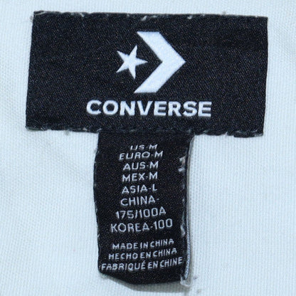 Converse Men's White Cotton Zip-Up Short Sleeve Shirt M