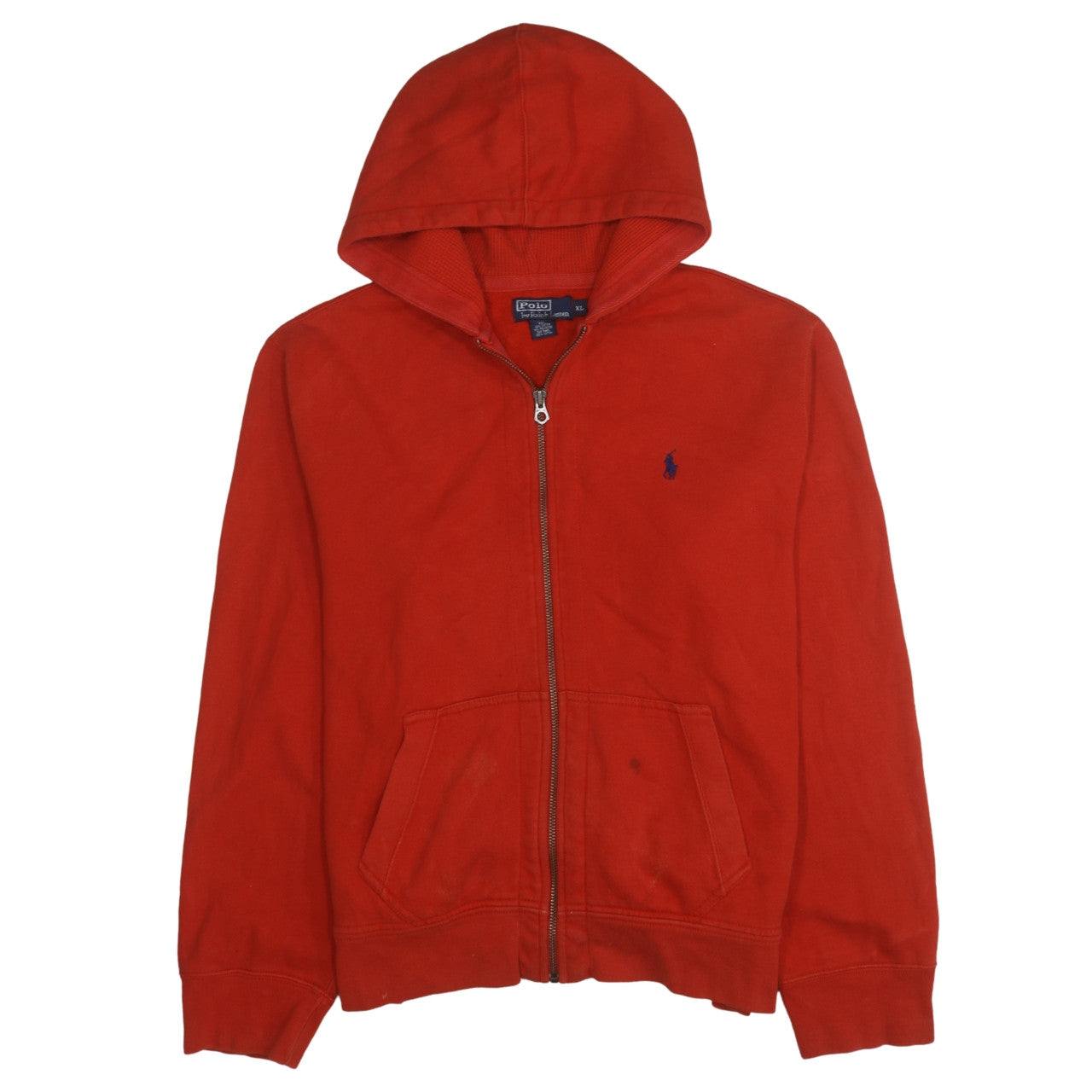Mens UK Size XL Polo by Ralph Lauren Red Full Zip Hoodie