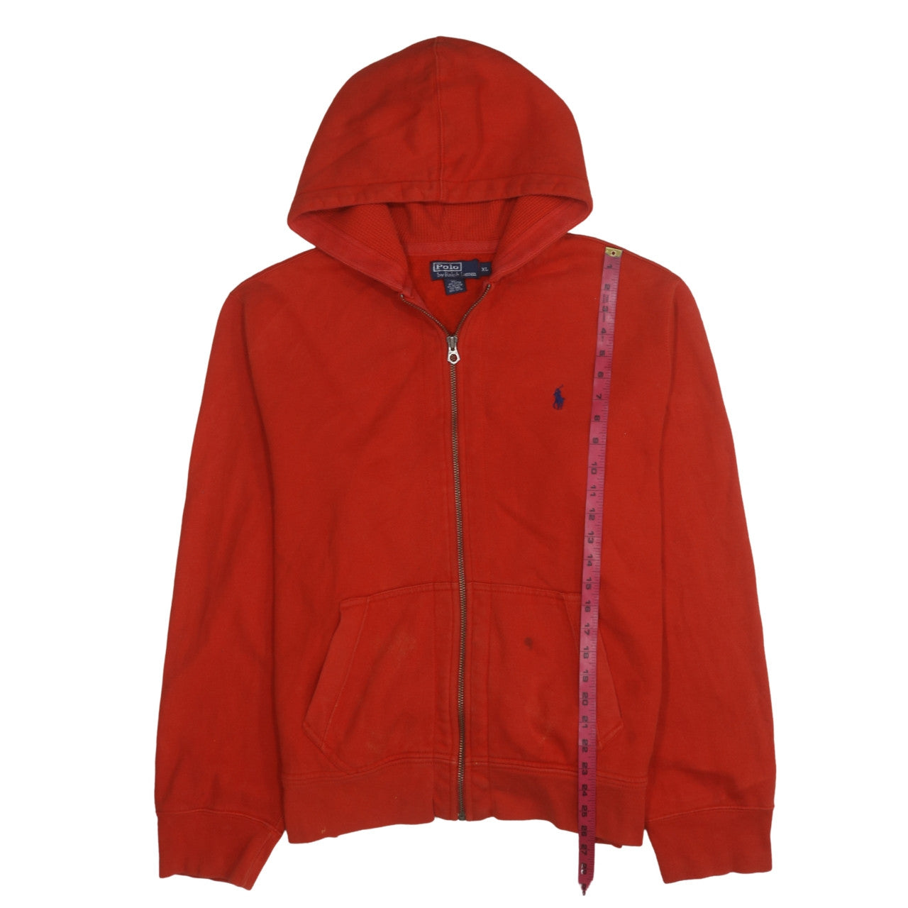 Mens UK Size XL Polo by Ralph Lauren Red Full Zip Hoodie