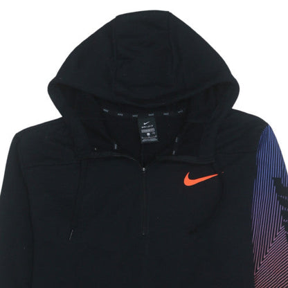 Mens UK Size M Nike Black 1/2 Zip Hoodie