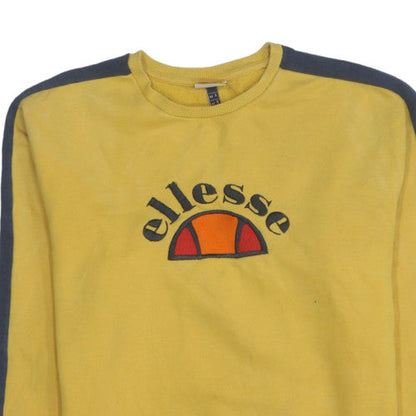 Mens UK Size S ellesse Yellow Pullover Sweatshirt