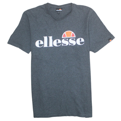 Ellesse Men's Grey Logo Short Sleeve Crew Neck Cotton T-Shirt Size L