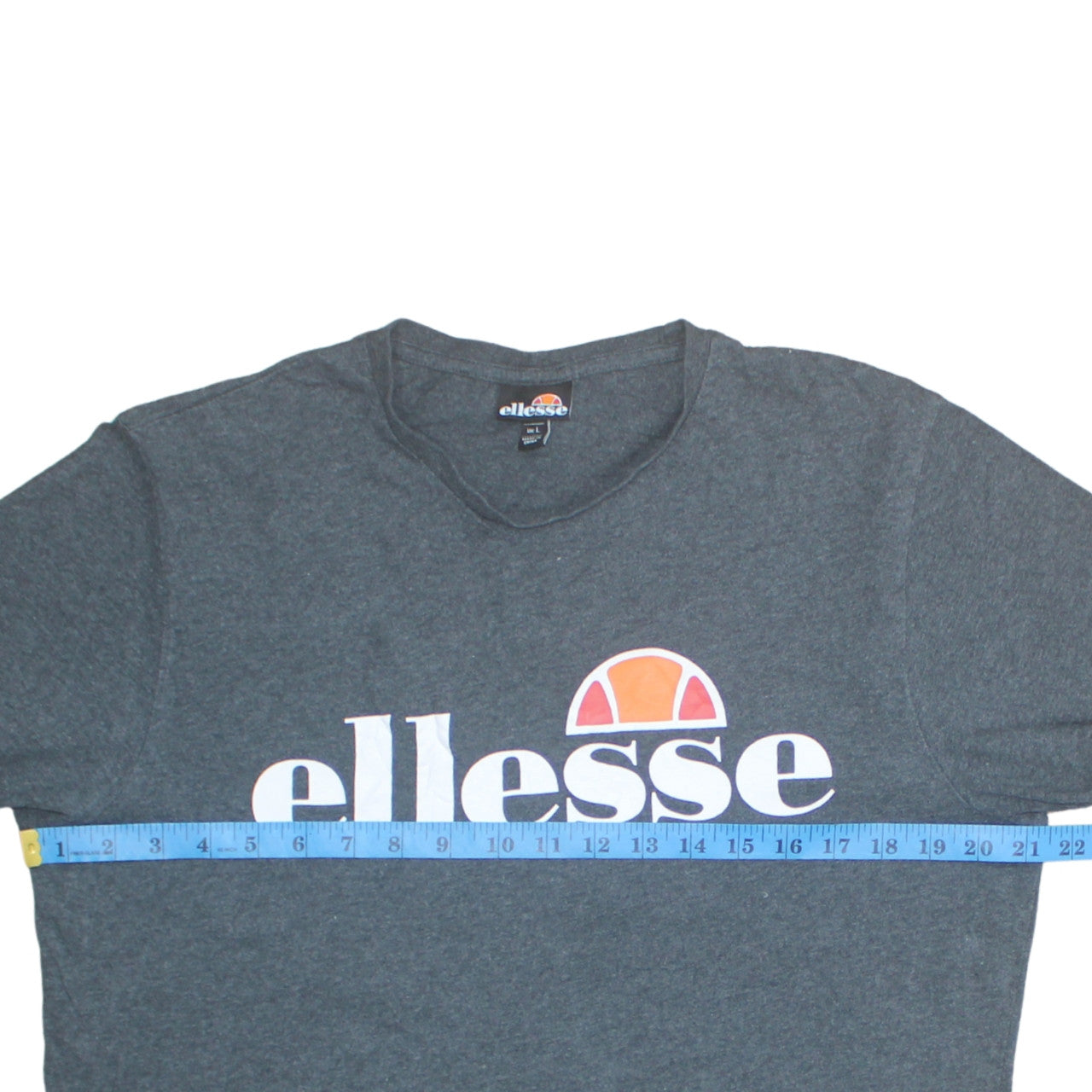 Ellesse Men's Grey Logo Short Sleeve Crew Neck Cotton T-Shirt Size L