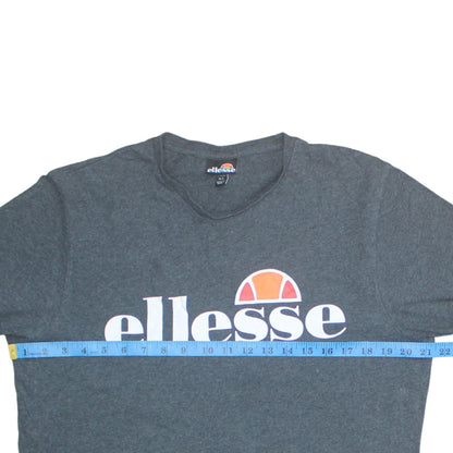 Ellesse Men's Grey Logo Short Sleeve Crew Neck Cotton T-Shirt Size L