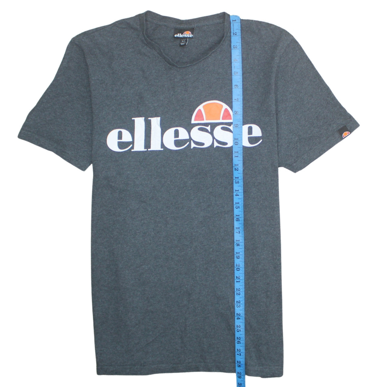 Ellesse Men's Grey Logo Short Sleeve Crew Neck Cotton T-Shirt Size L