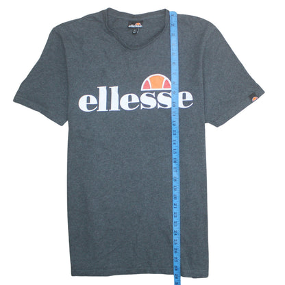 Ellesse Men's Grey Logo Short Sleeve Crew Neck Cotton T-Shirt Size L