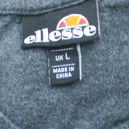 Ellesse Men's Grey Logo Short Sleeve Crew Neck Cotton T-Shirt Size L