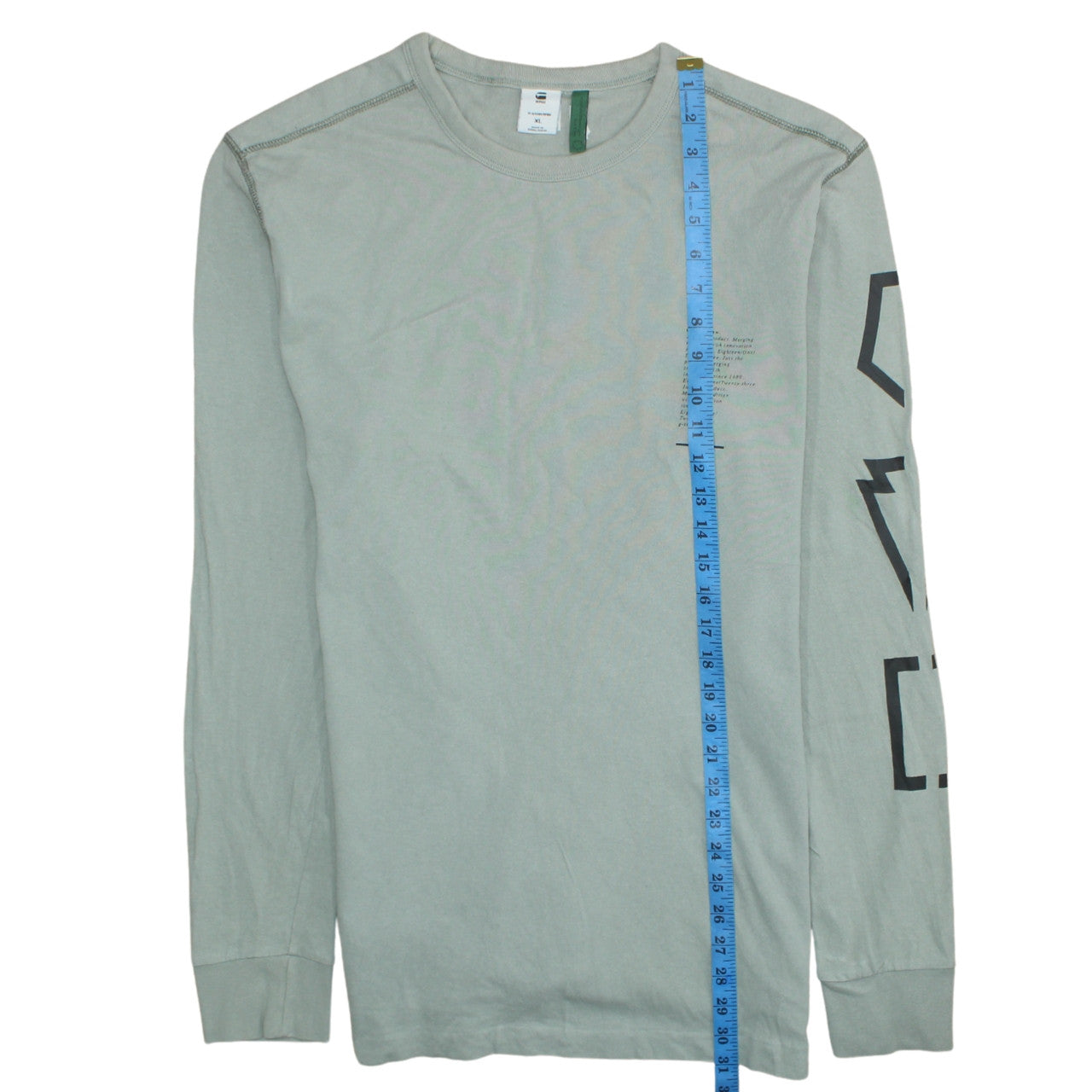 G-Star RAW Men’s Green Long Sleeve Graphic Print T-Shirt XL