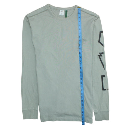 G-Star RAW Men’s Green Long Sleeve Graphic Print T-Shirt XL
