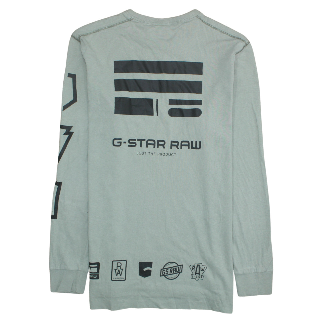 G-Star RAW Men’s Green Long Sleeve Graphic Print T-Shirt XL