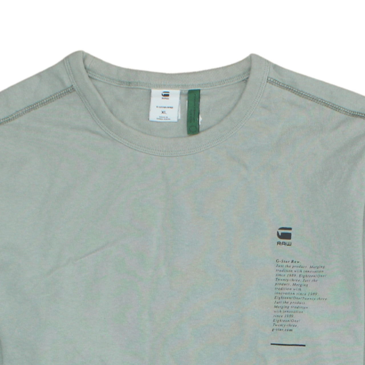 G-Star RAW Men’s Green Long Sleeve Graphic Print T-Shirt XL