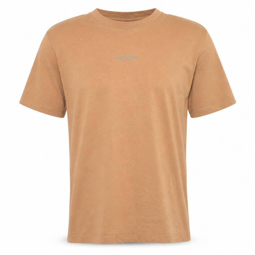 Front view of G-Star RAW Men's Beige Cotton Crew Neck Short Sleeve T-Shirt M