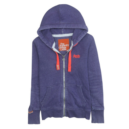 Womens UK Size M Superdry Blue Full Zip Hoodie