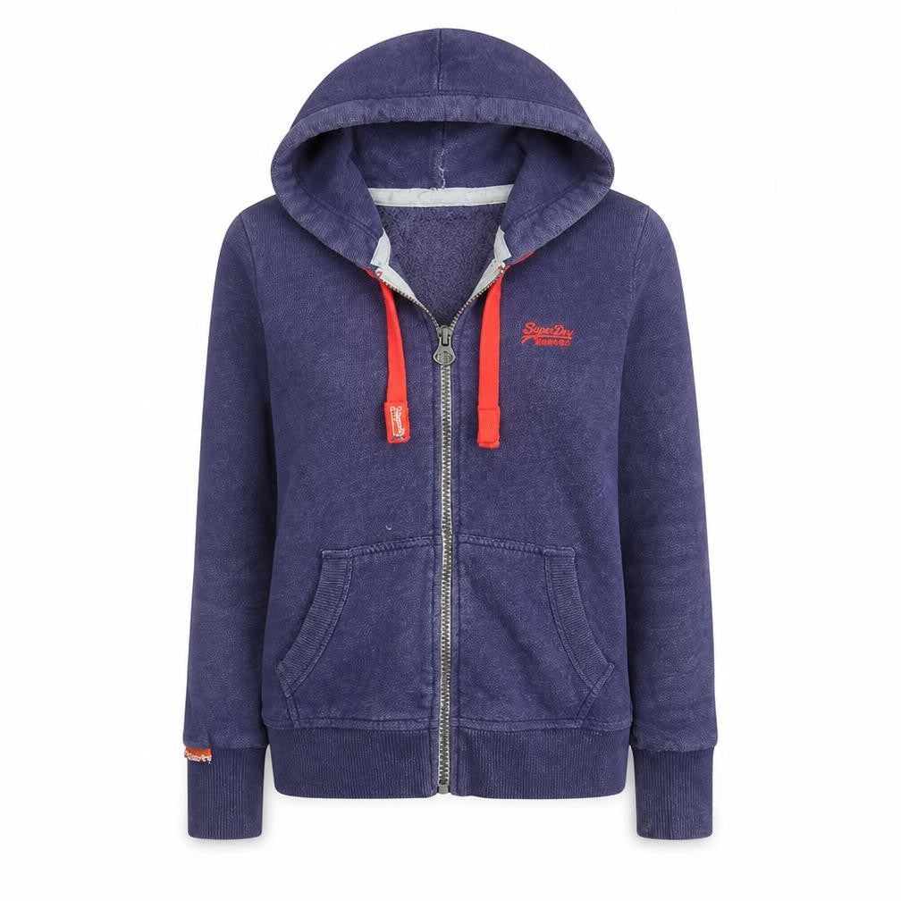 Womens UK Size M Superdry Blue Full Zip Hoodie