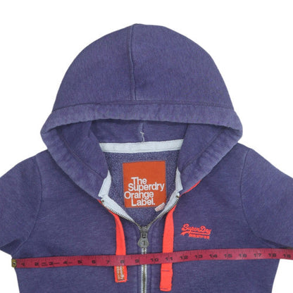 Womens UK Size M Superdry Blue Full Zip Hoodie