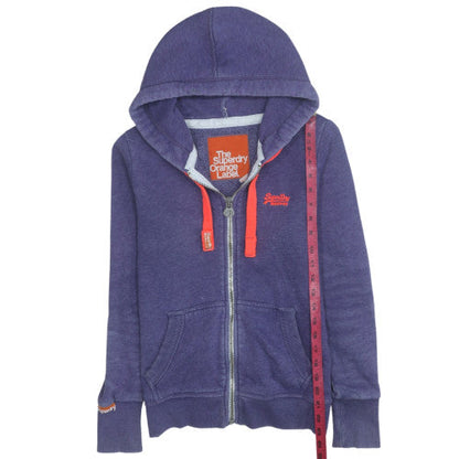 Womens UK Size M Superdry Blue Full Zip Hoodie