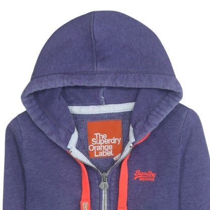 Womens UK Size M Superdry Blue Full Zip Hoodie