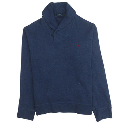 Ralph Lauren Men’s Blue Cotton Henley Jumper L Long Sleeve
