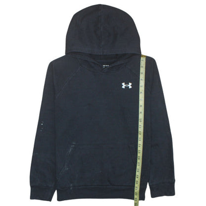 Under Armour Boys Black YLG Pullover Hoodie Loose Fit Fleece Sweatshirt