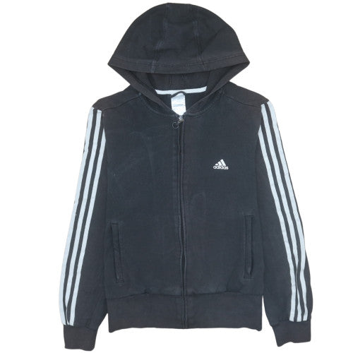 Womens UK Size M Adidas Black Full Zip Hoodie