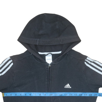 Womens UK Size M Adidas Black Full Zip Hoodie